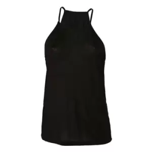 Bella + Canvas Womens/Ladies Flowy High Neck Sleeveless Tank Top (S) (Black)