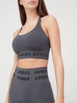 Adidas Medium Support Aeroknit Seamless Sports Bra - Dark Grey