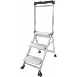 Loops - 0.7m premium jumbo Folding Step Ladders 3 Tread Anti Slip Aluminium Safety Steps