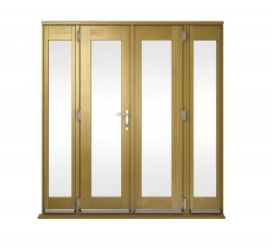 Wickes Albery Pattern 10 Solid Oak Laminate French Doors 8ft with 2 Side Lites 300mm