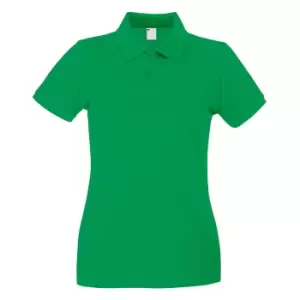 Womens/Ladies Fitted Short Sleeve Casual Polo Shirt (Small) (Bright Green)