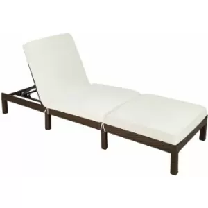 Tectake - Sun lounger Sofia rattan - reclining sun lounger, garden lounge chair, sun chair - brown