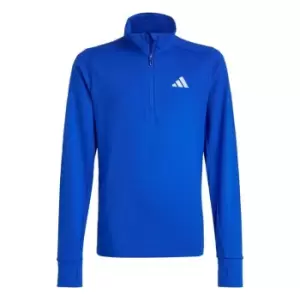 adidas Running AEROREADY Half-Zip Long Sleeve Tee Kids - Lucid Blue / Reflective Silver