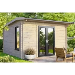 Power Sheds 12 x 10ft Central Doors Apex Log Cabin