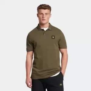 Mens Casuals Tipped Polo Shirt Olive - L