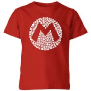 Nintendo Super Mario Mario Items Logo Kid's T-Shirt - Red - 9-10 Years