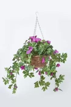 Purple Petunia Hanging Basket, 80 cm