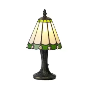 Luminosa Lighting - Tiffany Table Lamp, 1 x E14, Green, Clear Crystal Shade