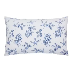 Joules Crayon Floral Blue 100% Cotton Housewife Pillowcase Pair MultiColoured