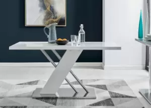 Sorrento 150cm 6-Seater White High Gloss And Chrome Modern Dining Table