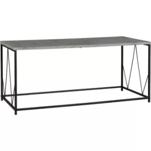 Seconique Athens Black Metal Frame Coffee Table Concrete Effect Top