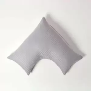 Grey Egyptian Cotton Super Soft v Shaped Pillowcase 330 Thread Count - Grey - Grey - Homescapes