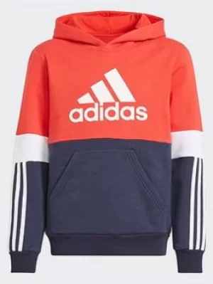 adidas Colorblock Hoodie, Blue/Red/White, Size 9-10 Years