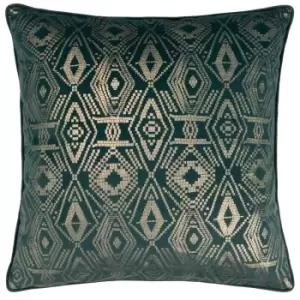 Tayanna Metallic Velvet Cushion Emerald