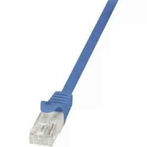 LogiLink CP1026U RJ45 Network cable, patch cable CAT 5e U/UTP 0.50 m Blue incl. detent