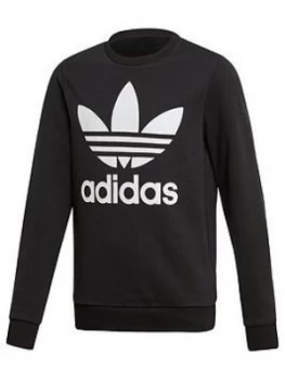 Adidas Originals Trefoil Crew Neck Sweat Top - Black