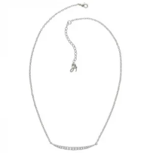 Adore Ladies Rhodium Plated Curved Bar Necklace