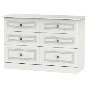 Robert Dyas Loxley Ready Assembled 6-Drawer Midi Chest of Drawers -White