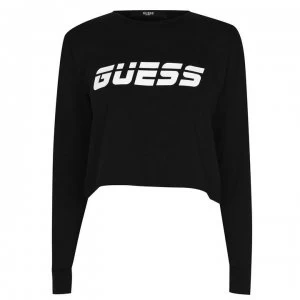 Guess Crew Long Sleeve Top - Black JBLK