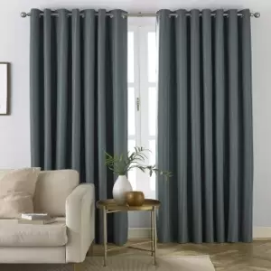 Furn Moon Eyelet Curtains (66in x 72in) (Mineral Blue)