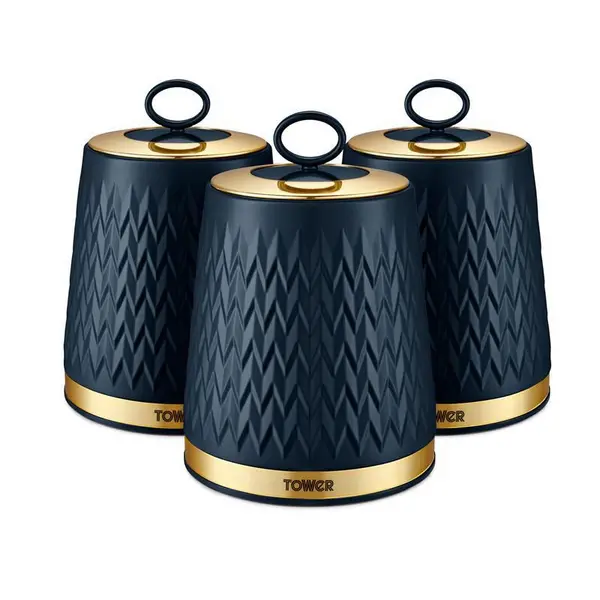 Tower Empire Set of 3 Canisters Midnight Blue