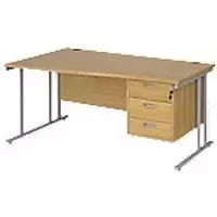 Dams International Wave Desk MC16WLP3SO 1,600 x 725 x 800 - 990 mm