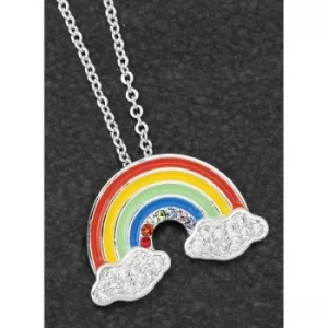 Colourful Rainbow Silver Plated Rainbow Clouds Necklace