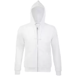 SOLS Mens Spike Full Zip Hooded Sweatshirt (M) (White)