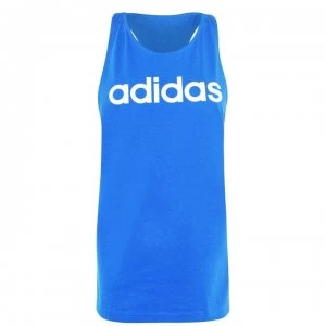 adidas Womens Essentials Linear Loose Tank Top - Blue/White