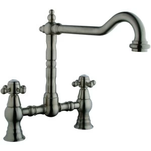 Wickes Regan Bridge Nickel Kitchen Mixer Sink Tap