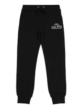 Jack Wills Girls Script Slim Jogger - Black, Size Age: 8-9 Years, Women