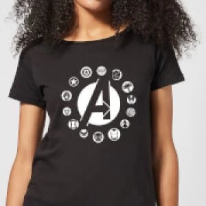 Avengers Team Logo Womens T-Shirt - Black - XXL