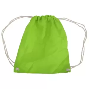 Westford Mill Cotton Gymsac Bag - 12 Litres (One Size) (Lime)