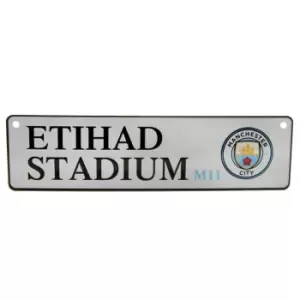 Manchester City FC Official Window Street Sign (One Size) (White)