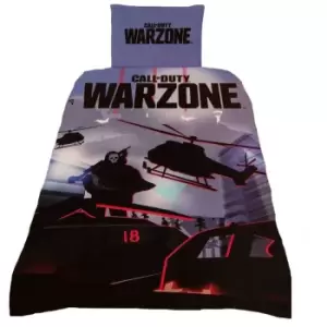 Call of Duty: Warzone Logo Duvet Cover Set (Double) (Blue/Black/Red) - Blue/Black/Red