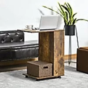 Homcom End Table Rustic Brown 400 x 700 mm