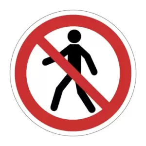 NO Pedestrian Access Symbol' Floor Graphic (400mm Dia)