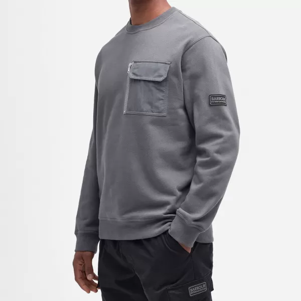 Barbour International Mens Counter Crew Neck Sweatshirt - Night Grey - XL