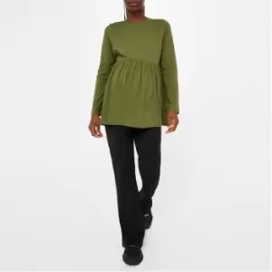 Missguided Maternity Long Sleeve Smock Top - Green