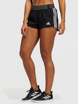 adidas Pacer 3 Stripe Woven Short, Black, Size 2XL, Women