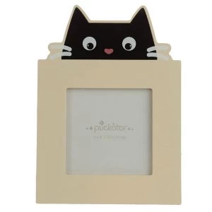 Feline Fine Black Cat Wooden Photo Frame