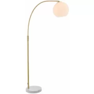 Floor Lamp Light Satin Brass & Opal Glass 40W E27 Complete Standing Lamp