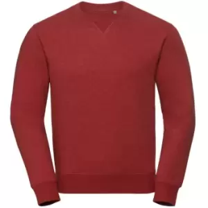 Russell Mens Authentic Melange Sweatshirt (S) (Brick Red Melange)