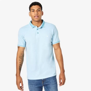 Jack Wills Kelvington Tipped Pique Polo - Sky Blue