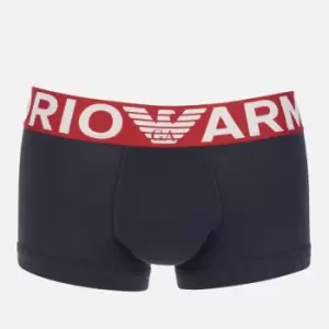 Emporio Armani Mens Megalogo Trunks - Marine - L