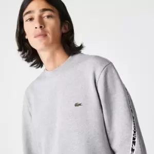 Mens Lacoste Classic Fit Branded Sweatshirt Size 2 - XS Grey Chine