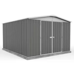 Absco 10x12ft Regent Metal Apex Shed - Grey