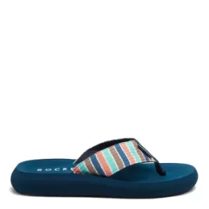 Rocket Dog Spotlight Blue Coastal Stripe Flip-Flops