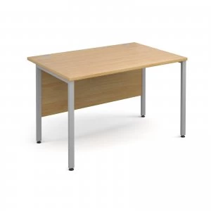 Maestro 25 SL Straight Desk 1200mm x 800mm - Silver H Frame OAK top