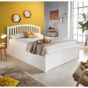 Grayson White Wooden Ottoman Storage Bed Small Double